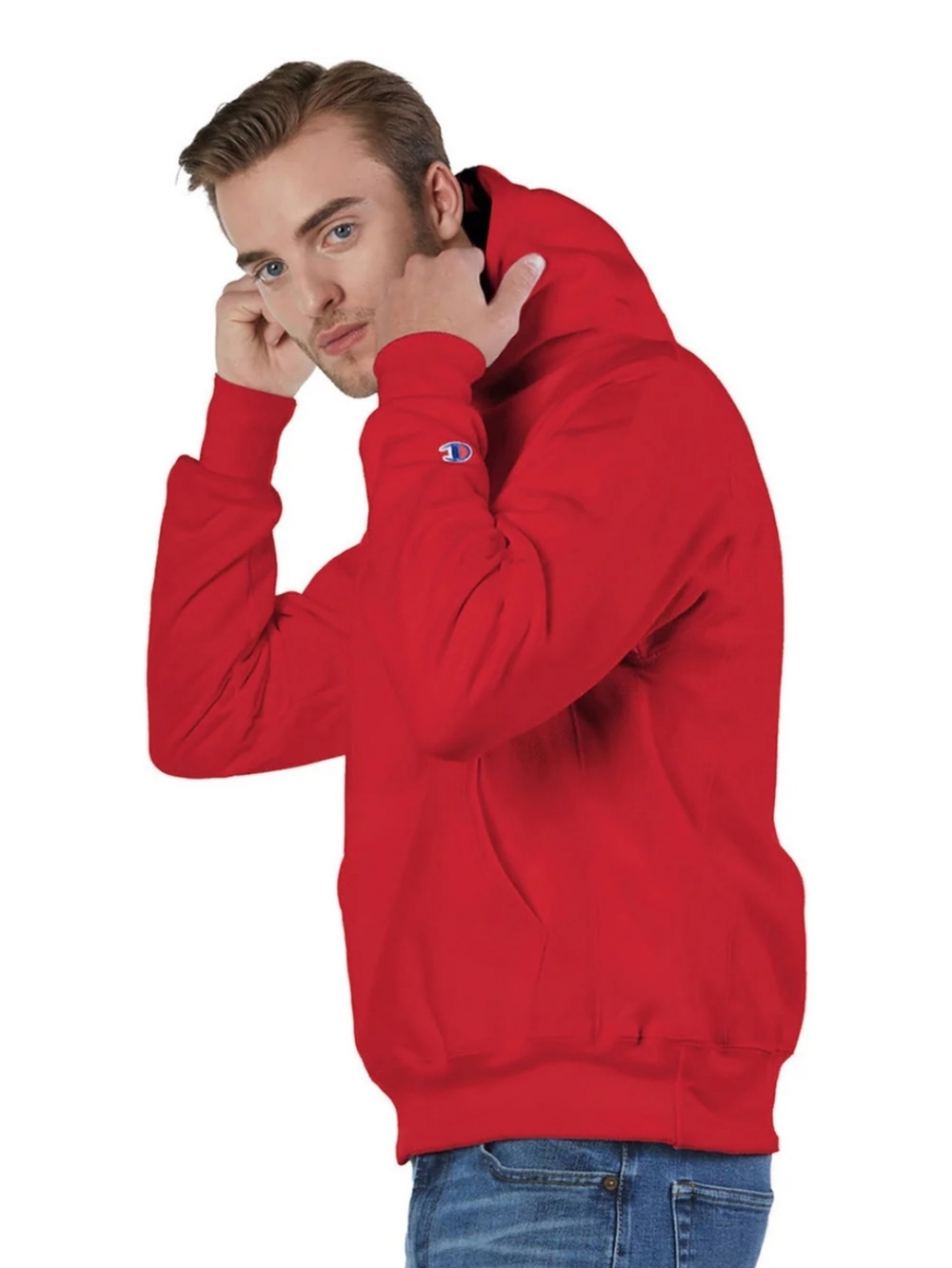 Champion Men's Shrink Resistant Hooded Pullover Sweatshirt Pouch Pocket 2xl - Picture 5 of 8